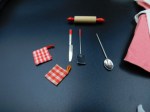 barbie 962 complete red apron utensils